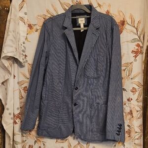 Lands' End Canvas 1962 Navy Striped Sport Coat